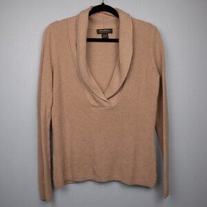 Eddie Bauer tan cowl neck angora blend sweater-M